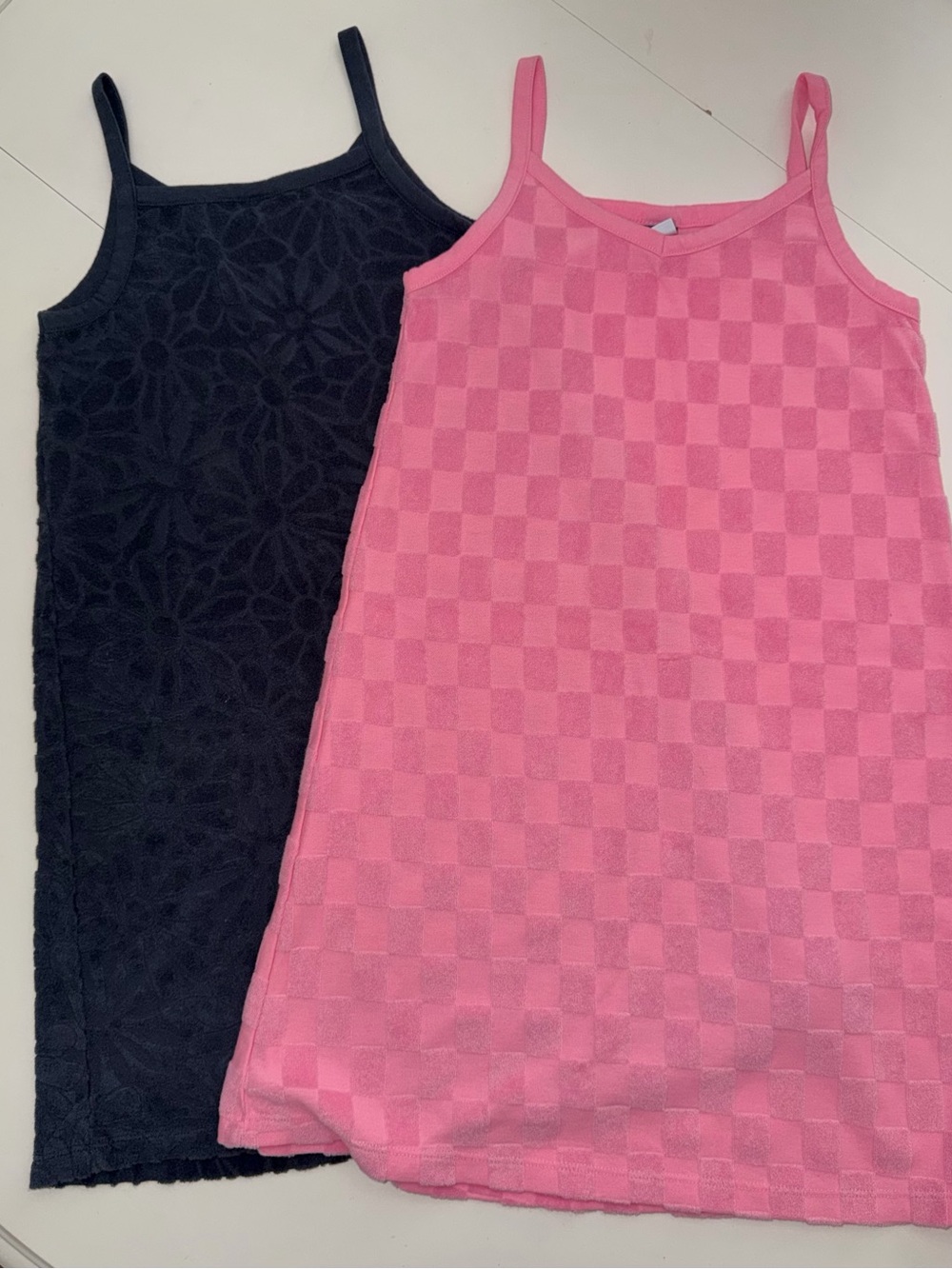 Old Navy Pink and Navy Terry Fabric Dresses